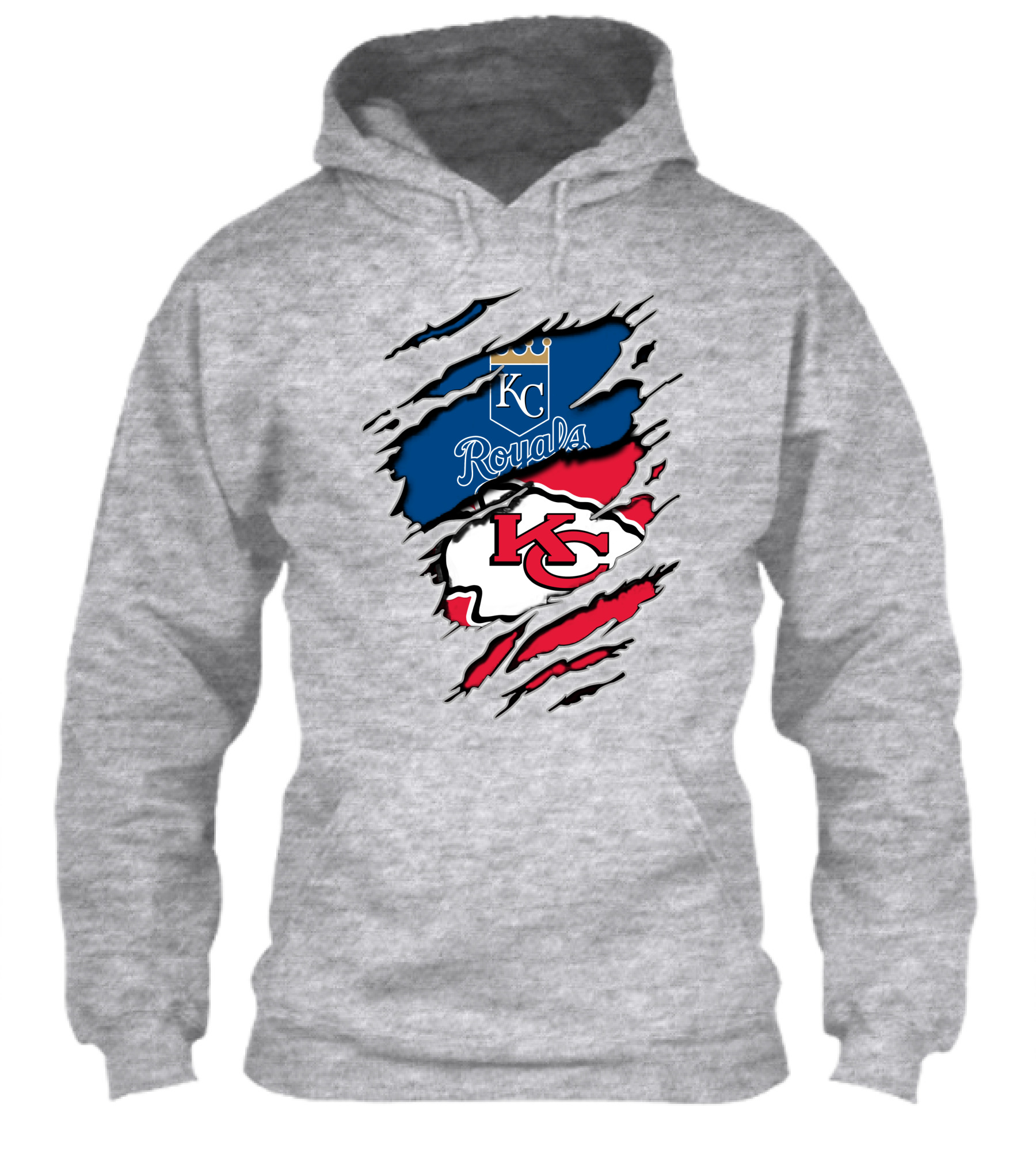 Kc Royals Kc Chiefs Torn Claw Marks Shirt