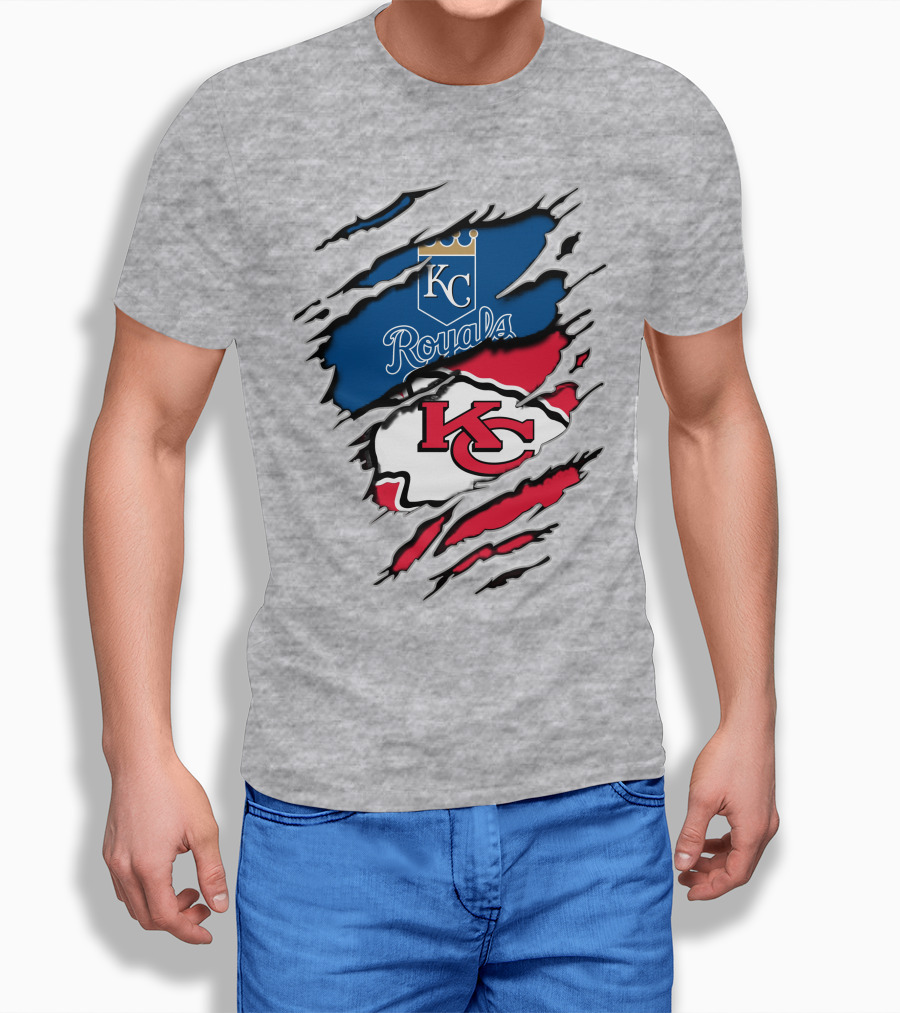 Kc Royals Kc Chiefs Torn Claw Marks Shirt