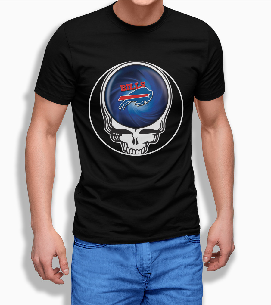 Buffalo Bills Grateful Dead Skull Icon With Spiral Shirt