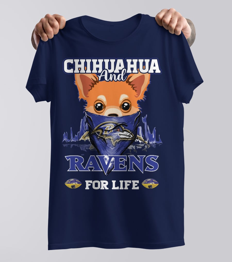 Siberian Husky And Ravens For Life Baltimore Shirt