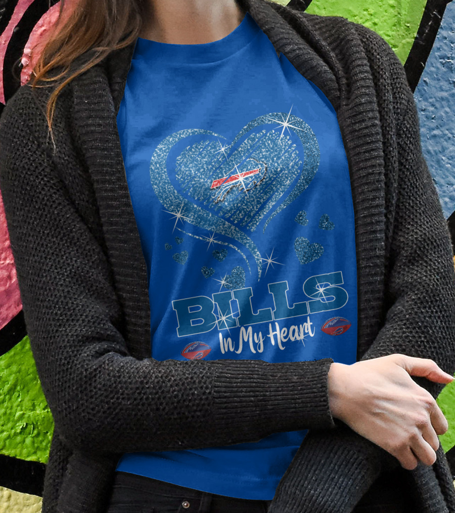 Bills Glitter Heart Buffalo Bills Logo In My Heart Shirt
