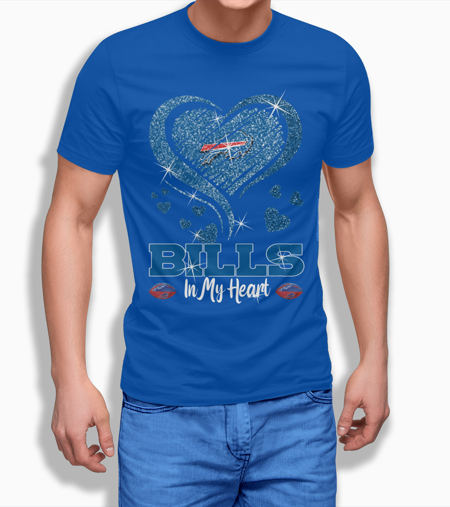 Bills Glitter Heart Buffalo Bills Logo In My Heart Shirt