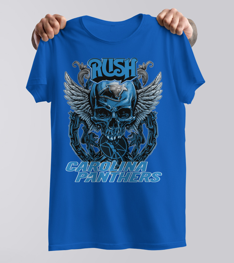 Torn Carolina Panthers Blue Black Logo Hands Ripping Shirt