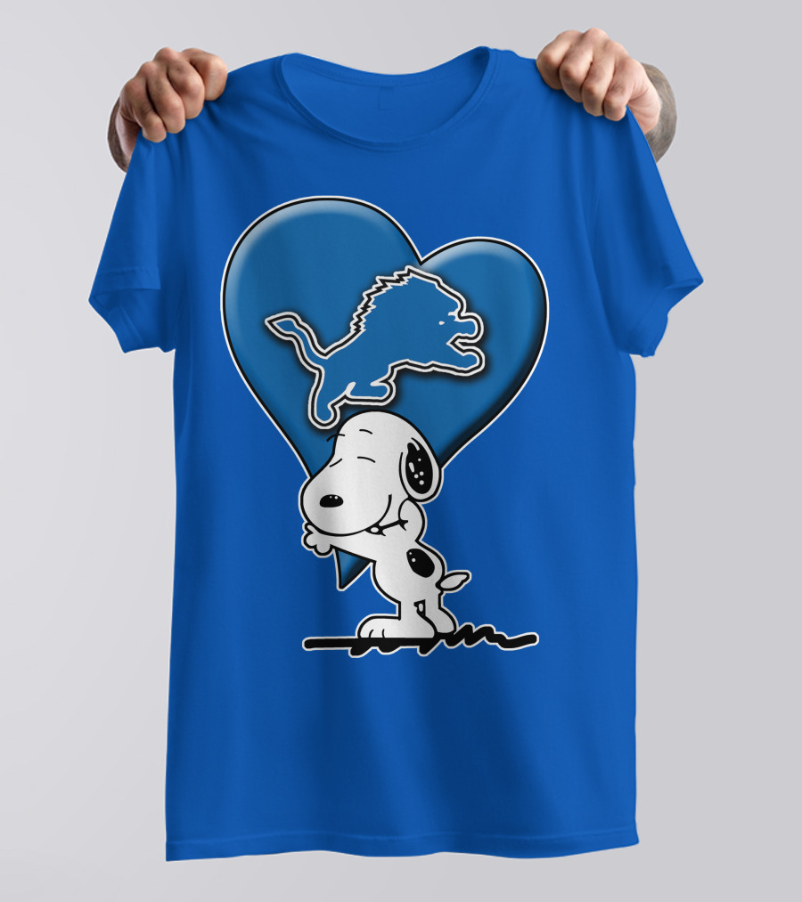 Snpfootball Detroit Lions Peanuts Helmet Blue Shirt