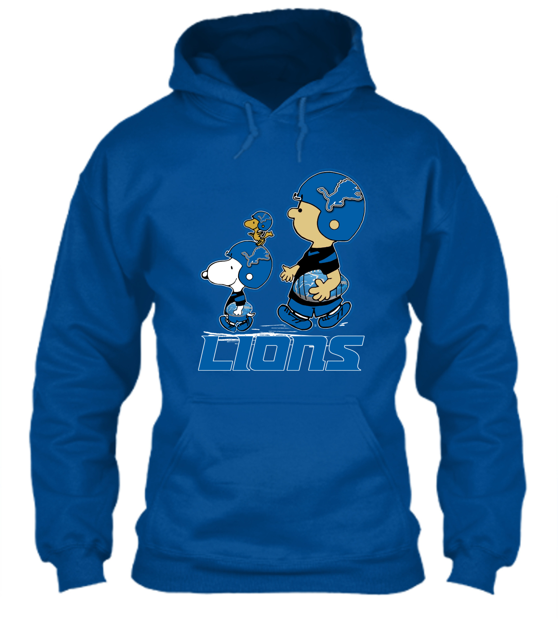 Snpfootball Detroit Lions Peanuts Helmet Blue Shirt