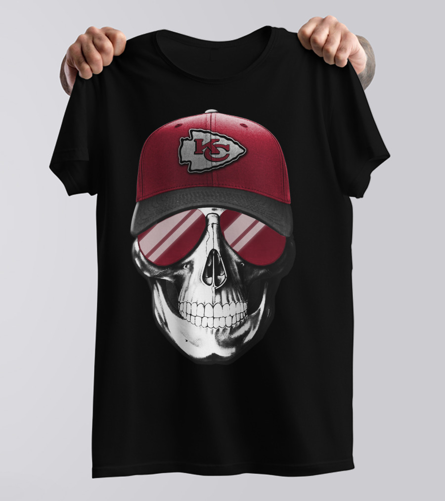 Skull Kansas City Chiefs Bandana Hat Shirt