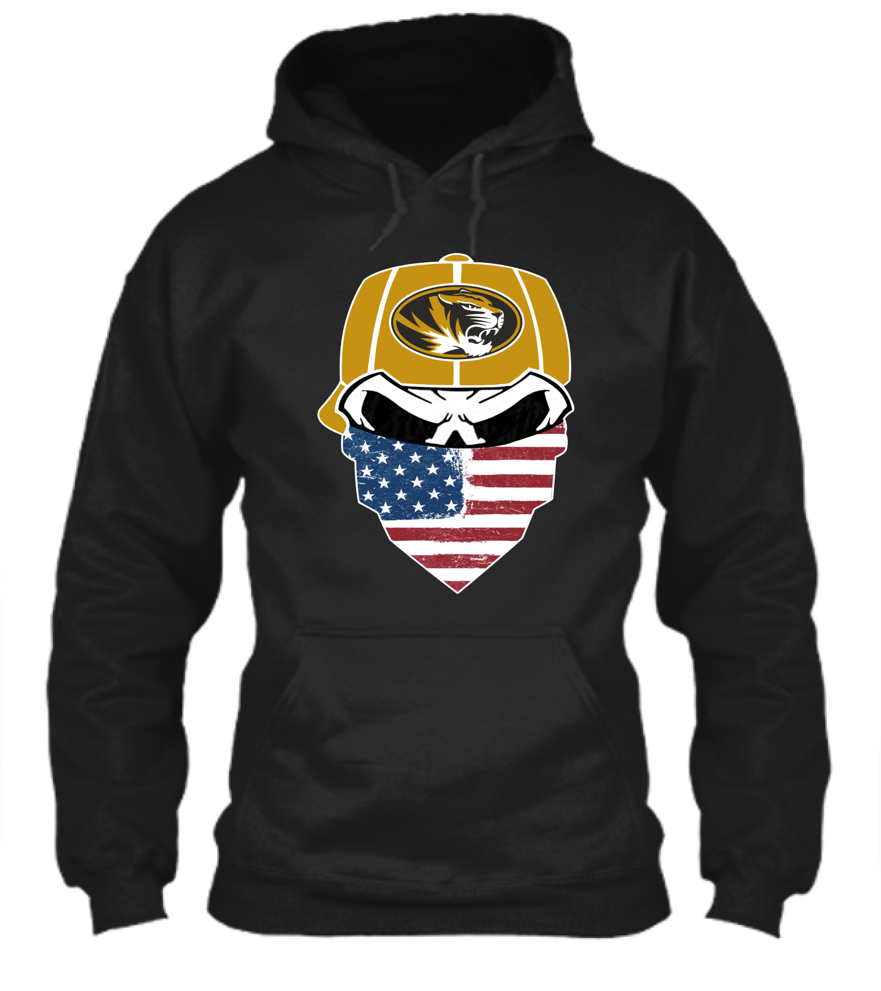 Missouri Tigers Skull American Flag Bandana Shirt