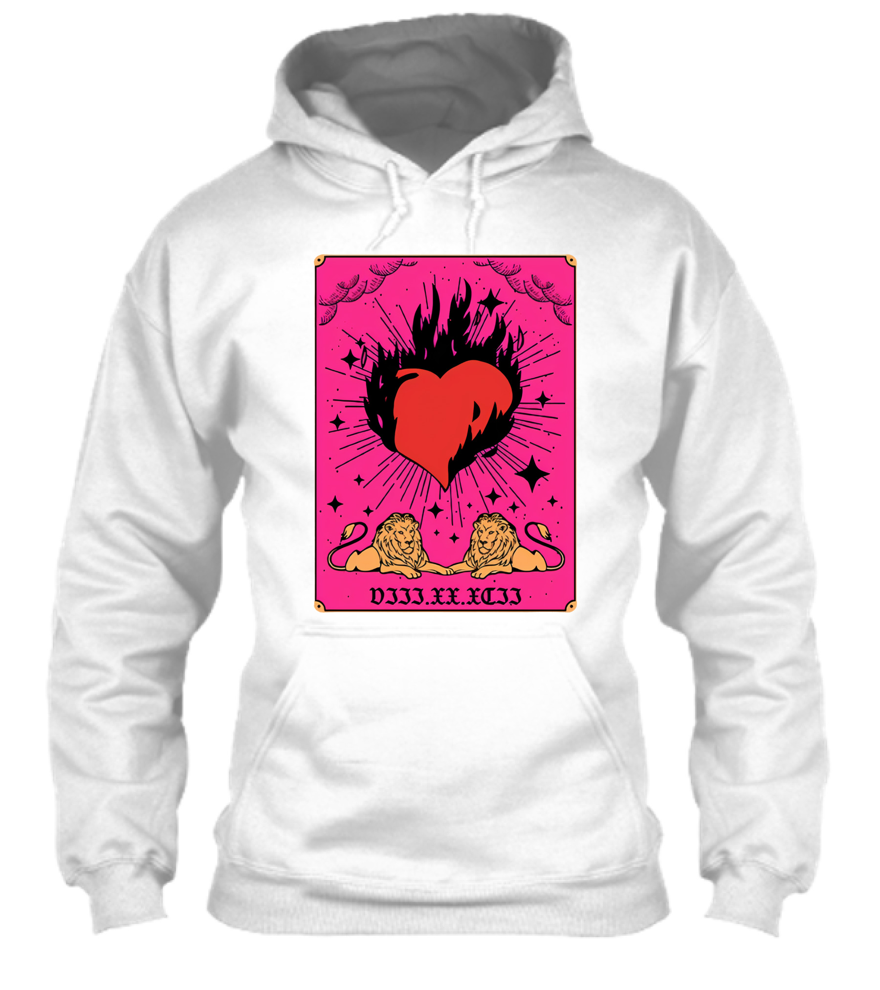 Viiixxxcii Burning Heart With Lions On Pink Background Shirt