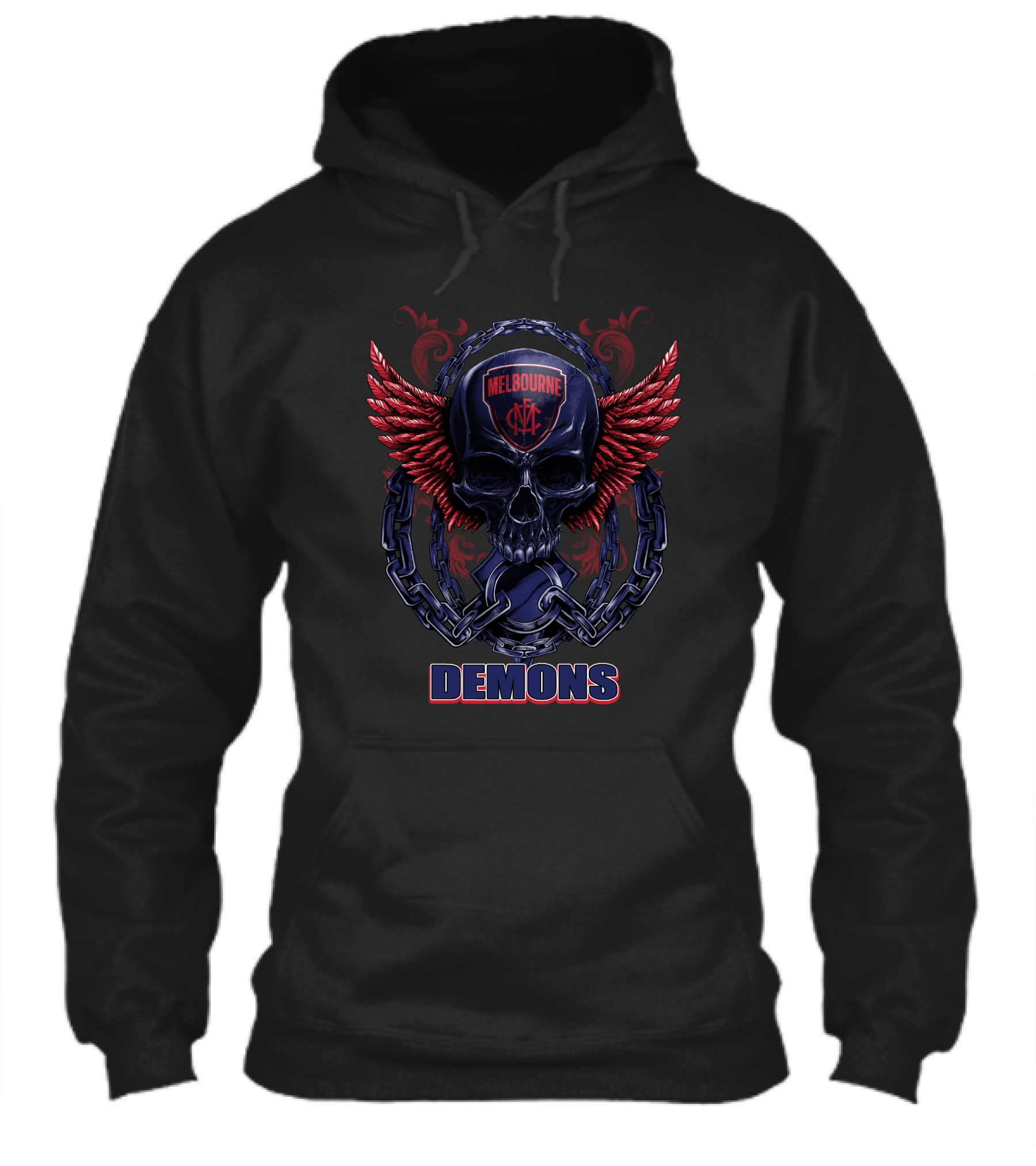 Melbourne Demons Skull With Red Wings And Chain Shirt