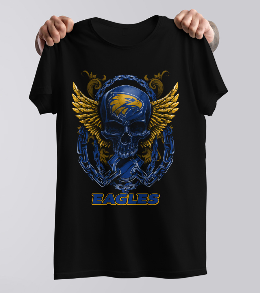 Hawthorn Hawks Skull With Wings And Chains Shirt