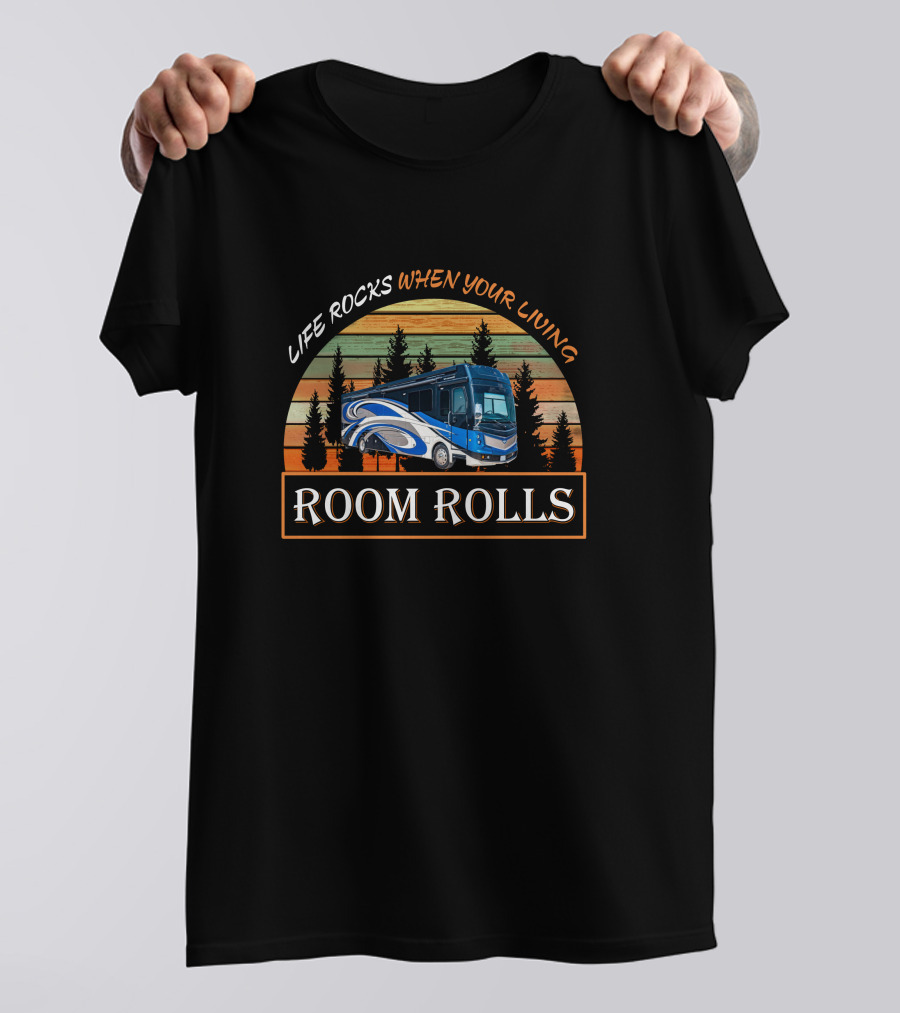 I Sleep Around Pop Up Camper Vintage Sunset Mountain Shirt