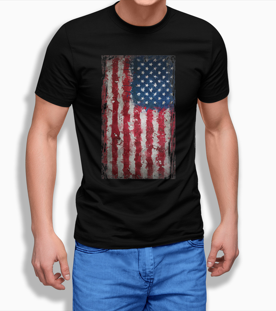 Try Stepping On This Flag Novelty Distressed American Flag Shirt