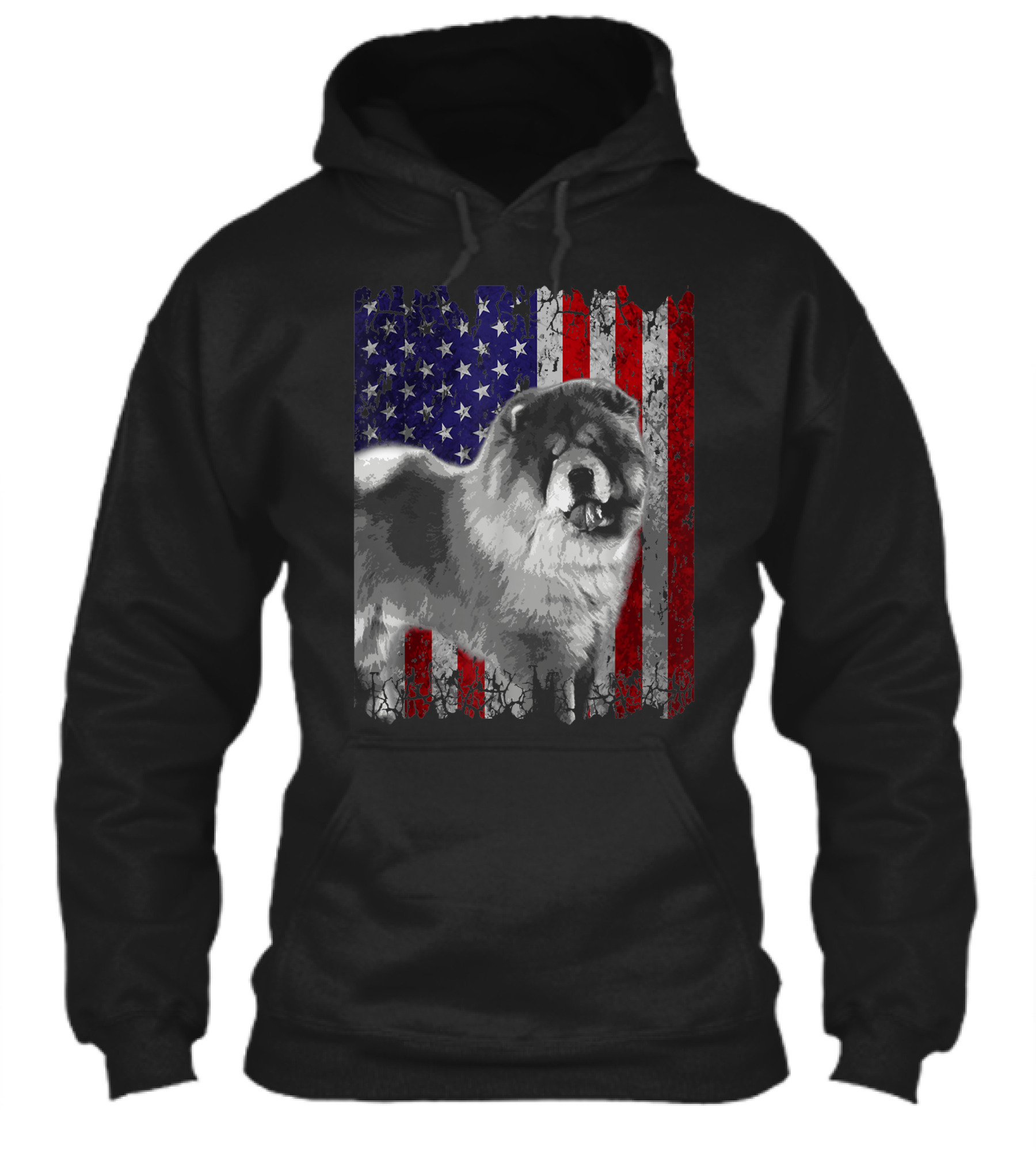 Chow Chow With American Flag Background Patriotic Dog Shirt