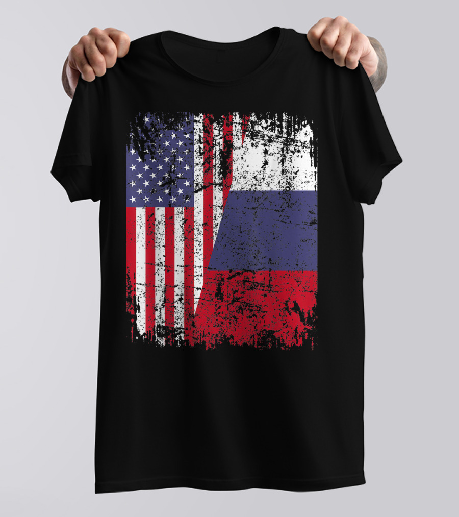 Bengali Roots Bangladesh Half American Flag Shirt