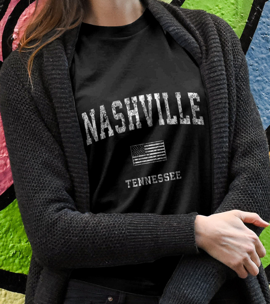 Nashville Tennessee Vintage American Flag Shirt