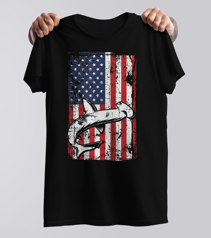 American Flag Lacrosse Helmet With Crossed Lax Sticks Shirt
