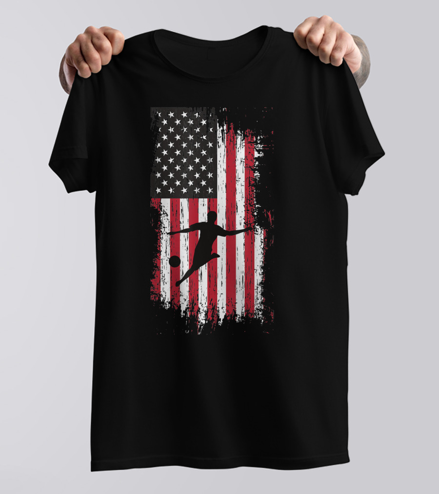 Vintage American Flag Apple 4Th July Teachers Student Shirt