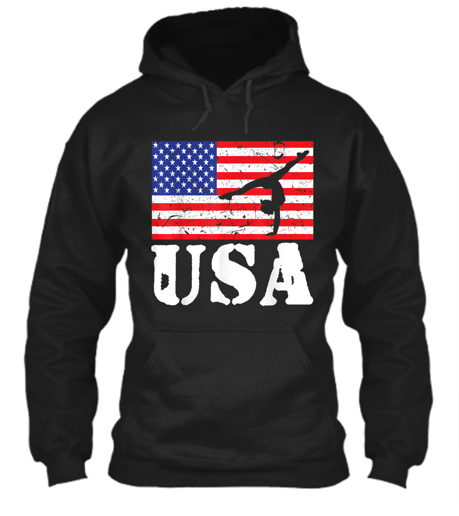 Usa Distressed American Flag Vintage Gymnastics Tumbling Shirt