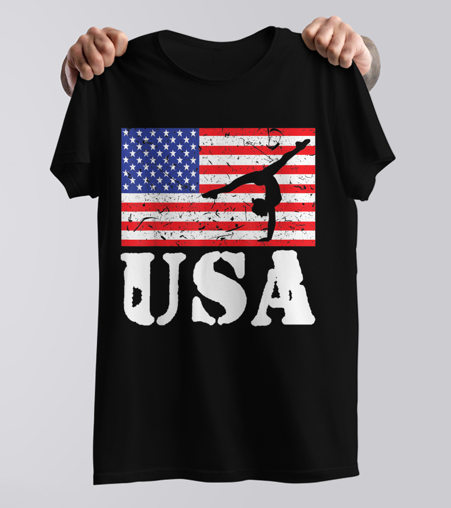 American Flag Golf 4Th July Patriotic Golfer Silhouette Usa Shirt