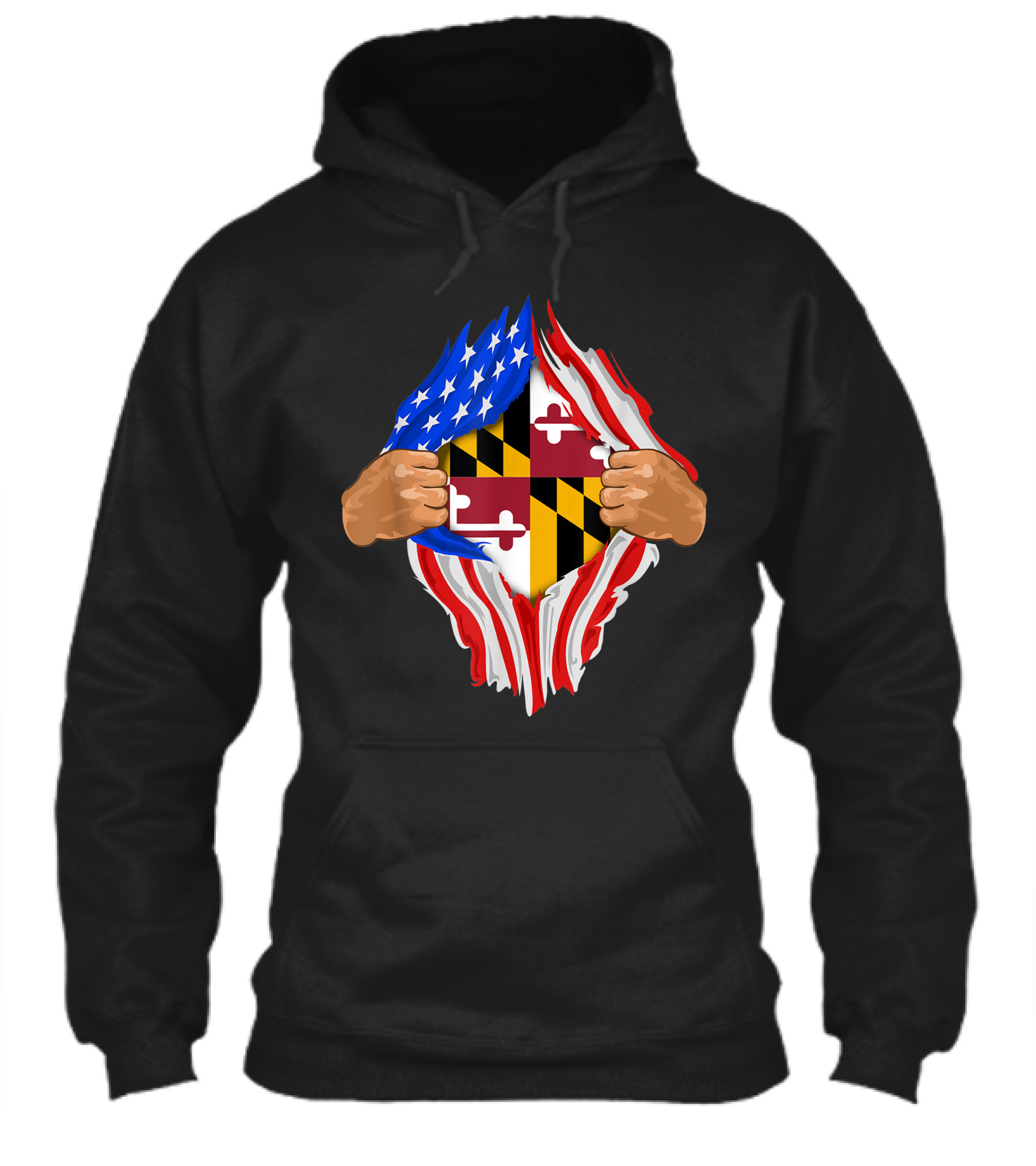 Maryland Roots Inside American Flag With State Pride Shirt