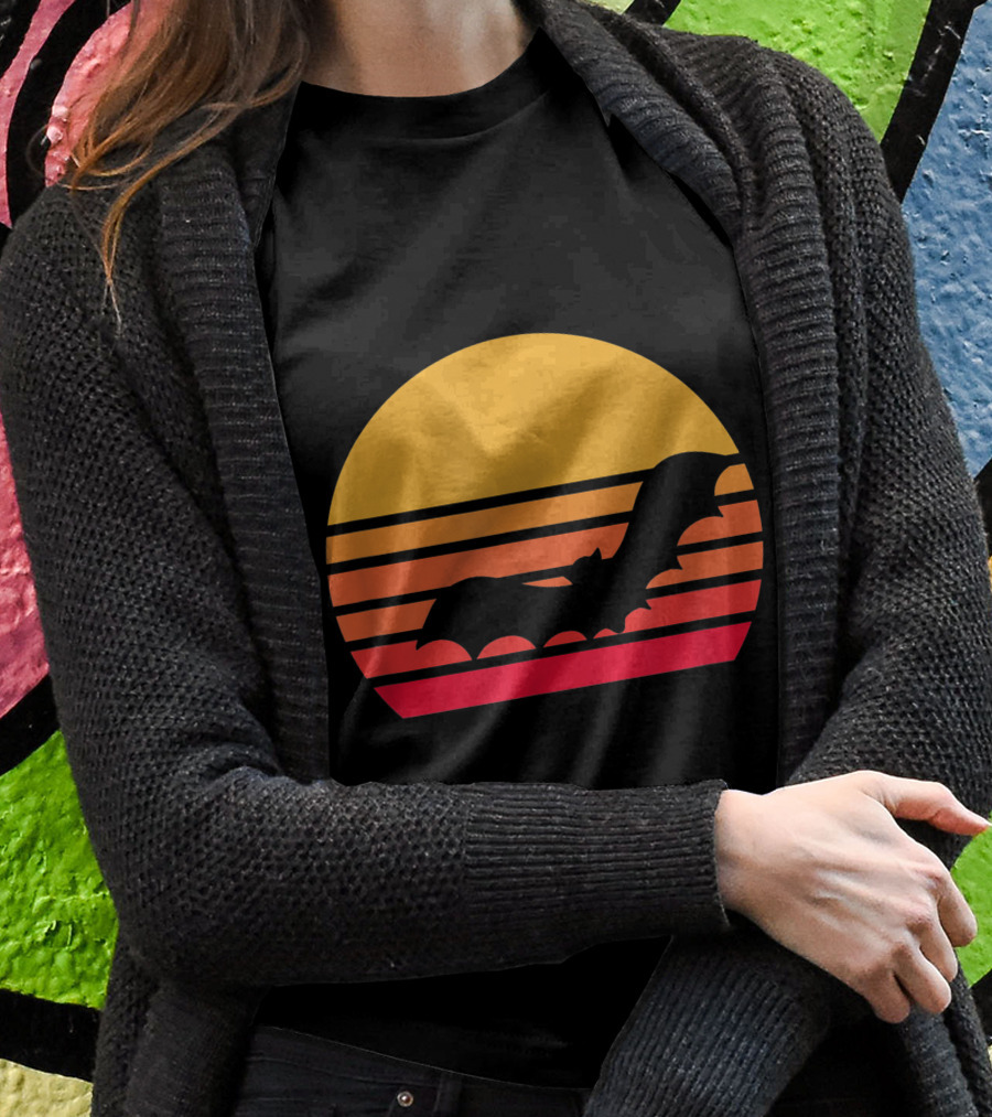 Vintage Halloween Bat Sunset Shirt