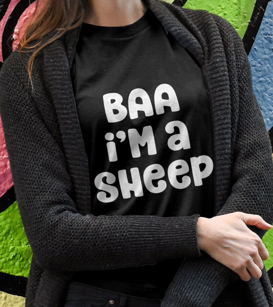 Baa Im A Sheep Costume Halloween Lazy Easy Funny Shirt