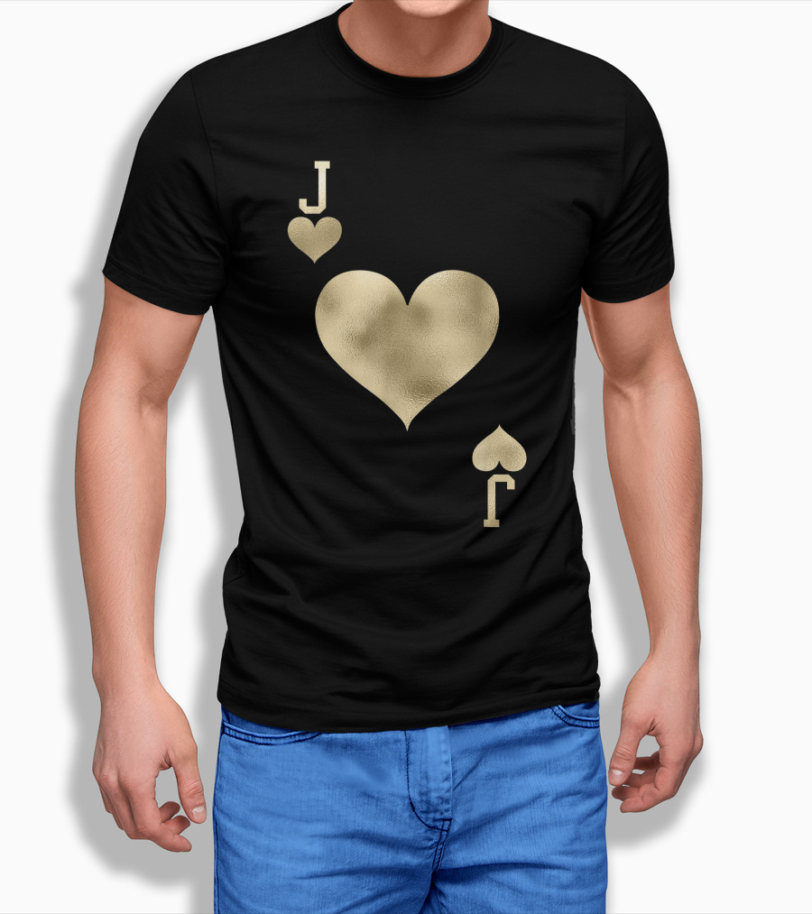 Jack Of Hearts Playing Card Gold Halloween Costume Shirt