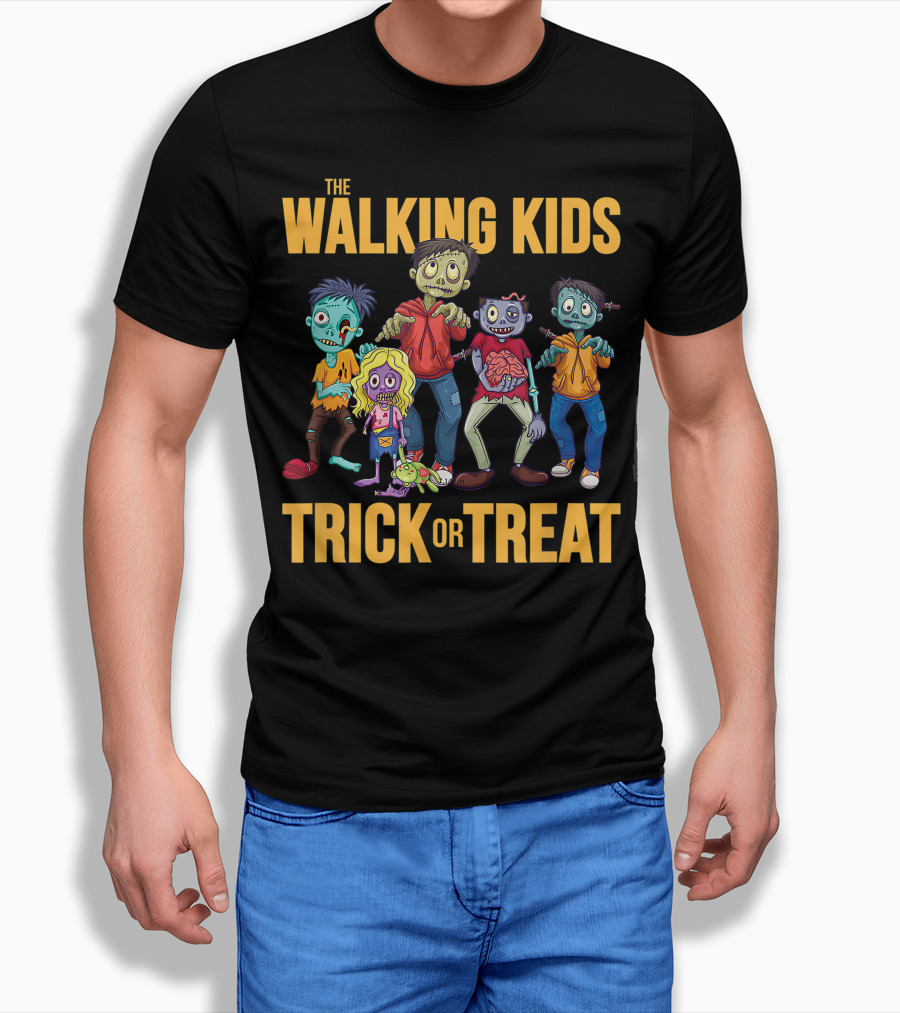 The Walking Kids Trick Or Treat Zombie Halloween Funny Cute Shirt