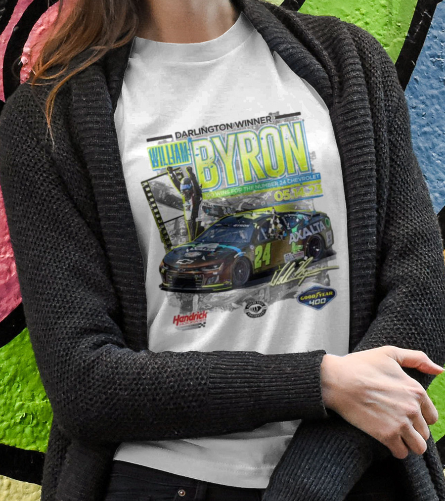 William Byron Darlington Winner 100 Wins For Number 24 Chevrolet 051423 Goodyear 400 Shirt
