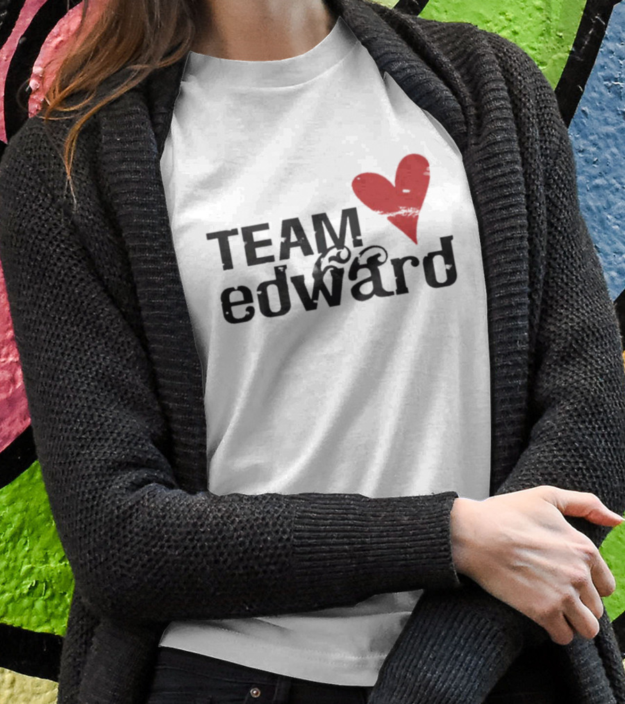 Team Edward Twilight Red Heart Fan Shirt