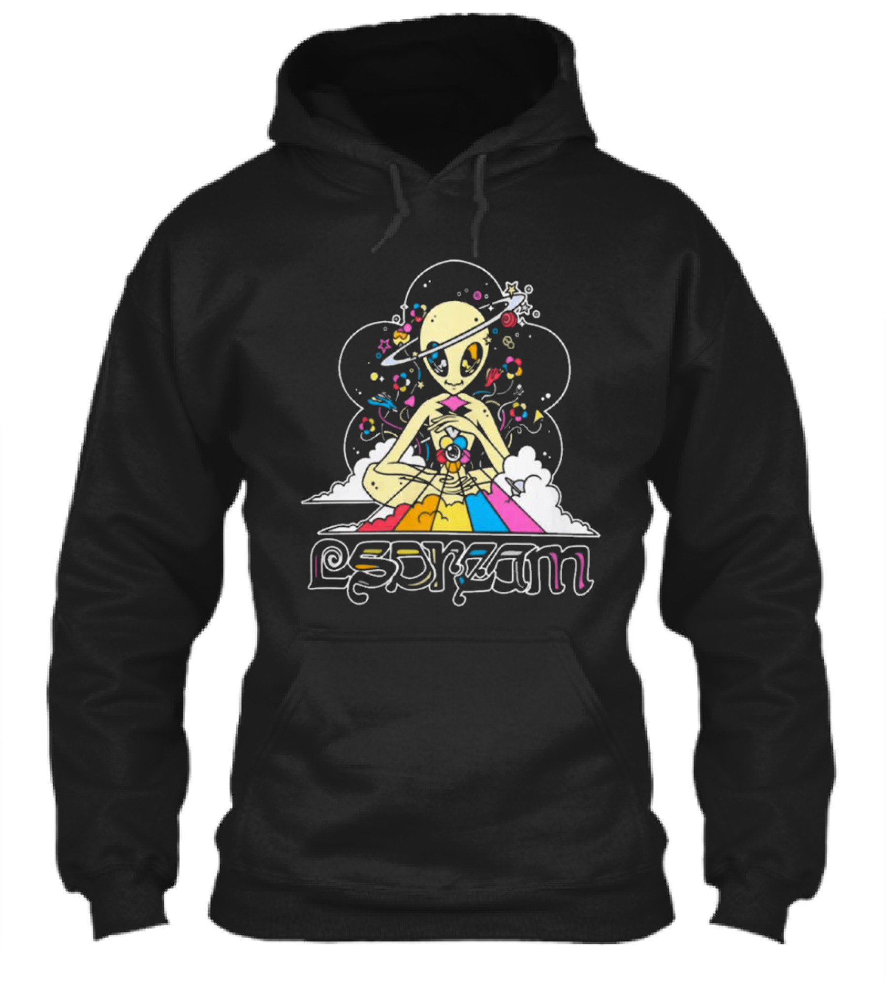 Isdream Cosmic Love Alien With Planet Head And Rainbow Energy Vision Shirt
