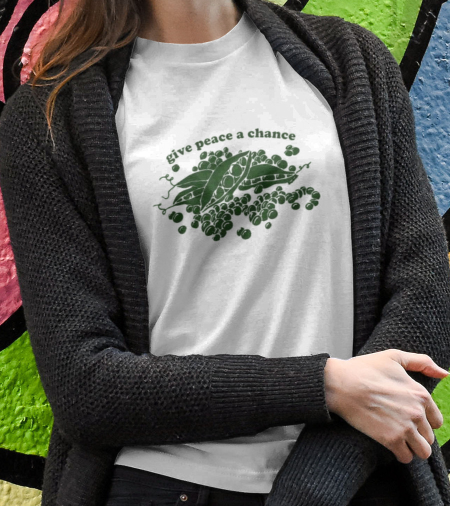 Give Peas A Chance Vintage Green Peaceful Peapod Shirt