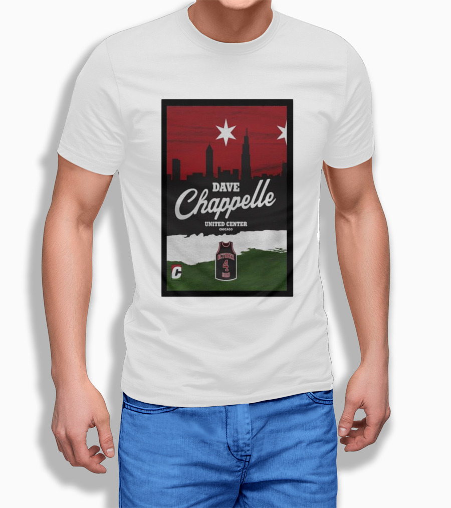 Dave Chappelle United Center Chicago October 4 Basketball Skyline Shirt