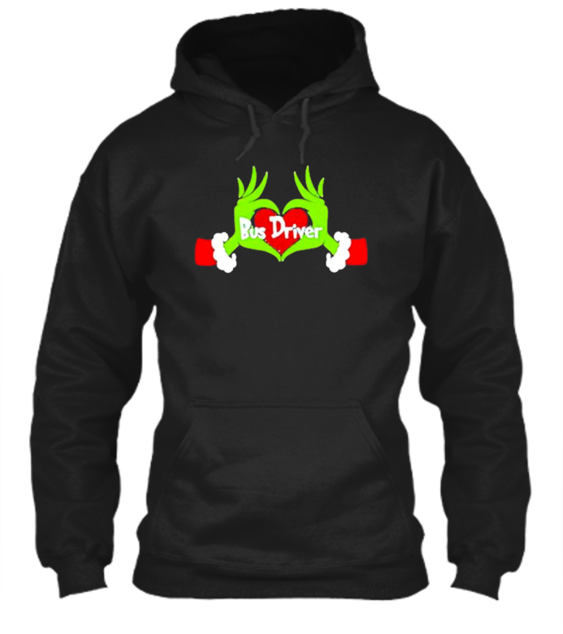 Grinch Hand Heart Bus Driver Christmas Love Shirt