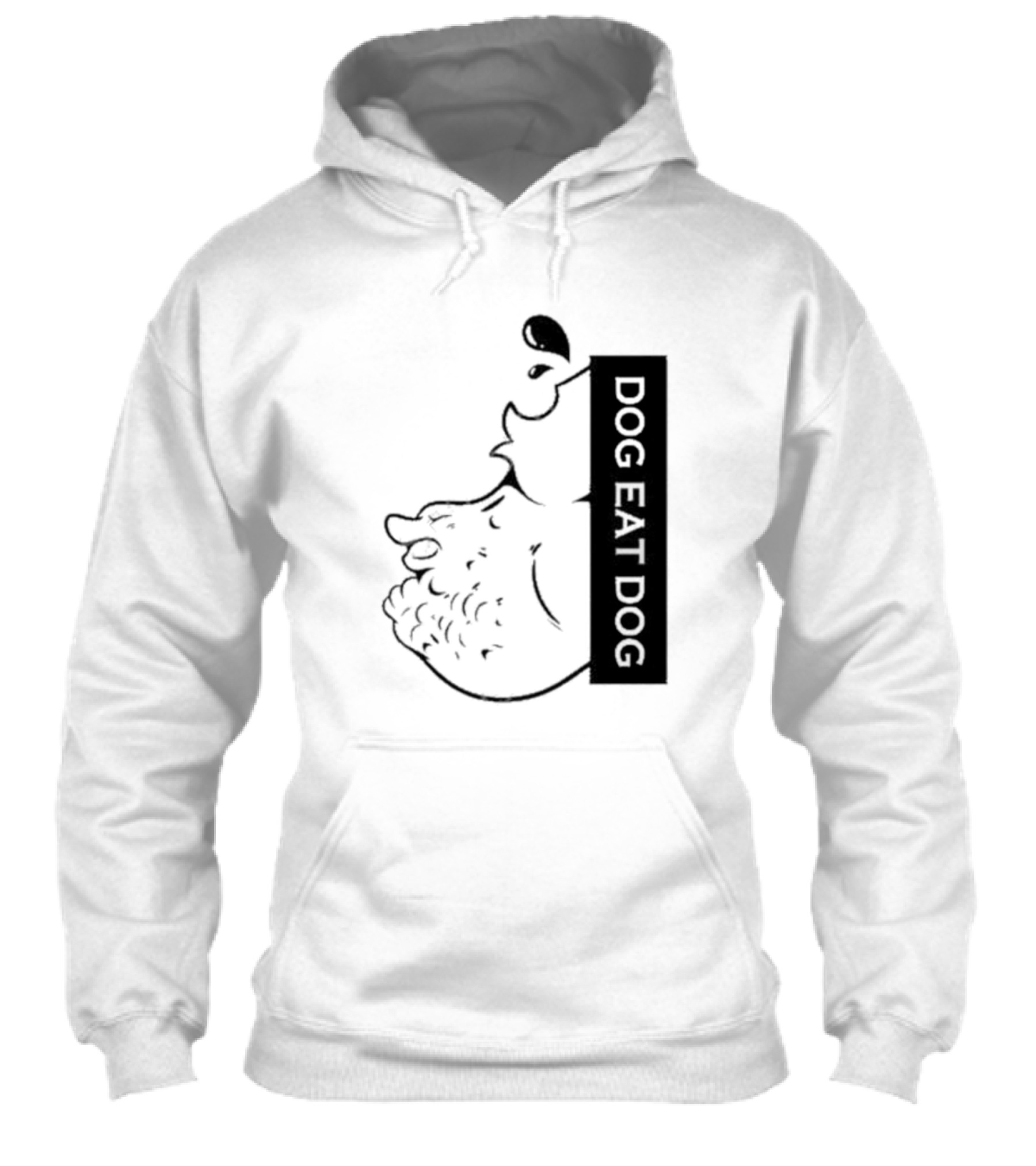 Slosh Dog Eat Dog Vertical Text Graphic With Cartoon Style Dog Outline Shirt