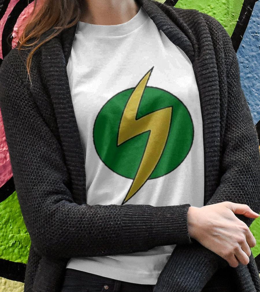 Poweredd Green Yellow Lightning Bolt Shirt