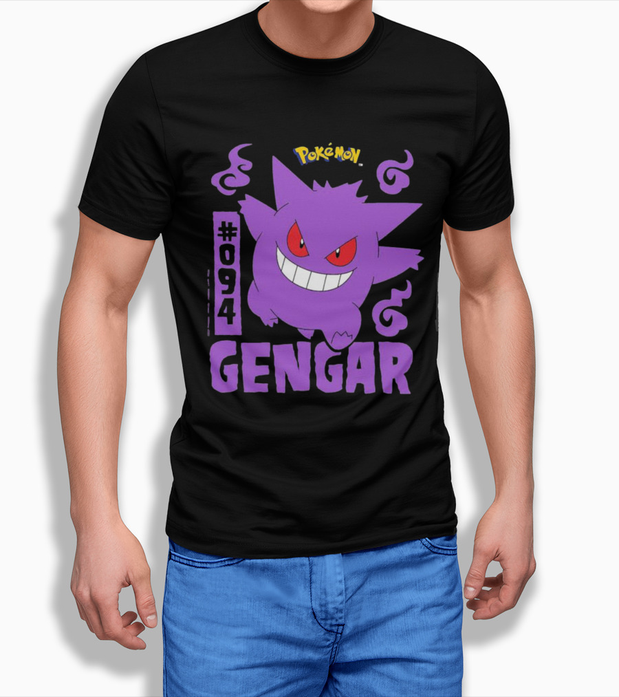 Pokeimon 094 Gengar With Iconic Design And Purple Shirt