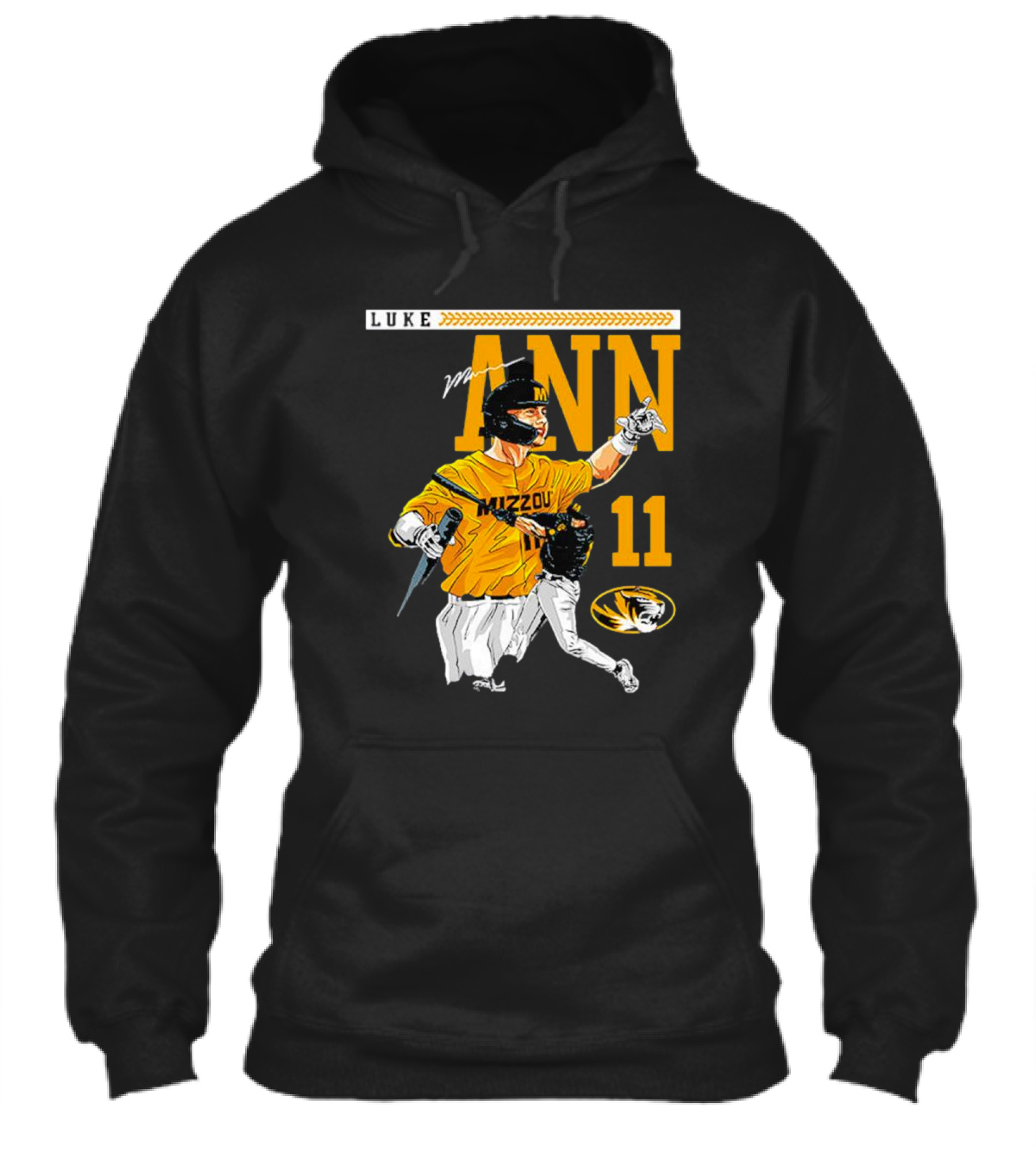 Luke Mann Mizzou Baseball 11 Missouri Ncaa Tigers Shirt