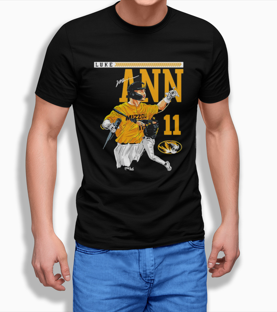 Luke Mann Mizzou Baseball 11 Missouri Ncaa Tigers Shirt