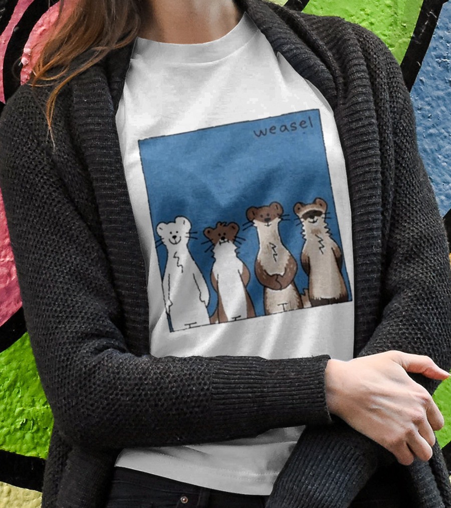 Weasel Quartet Cartoon Art Featuring Four Cute Mustelids Shirt