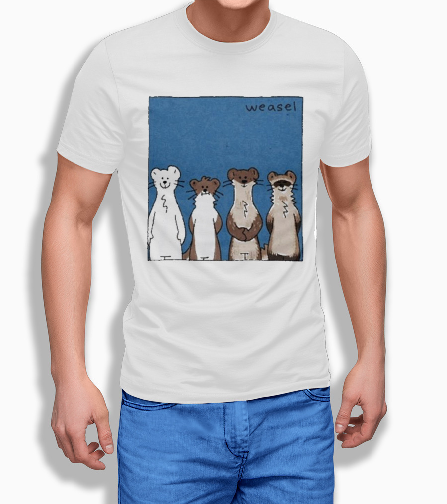 Weasel Quartet Cartoon Art Featuring Four Cute Mustelids Shirt