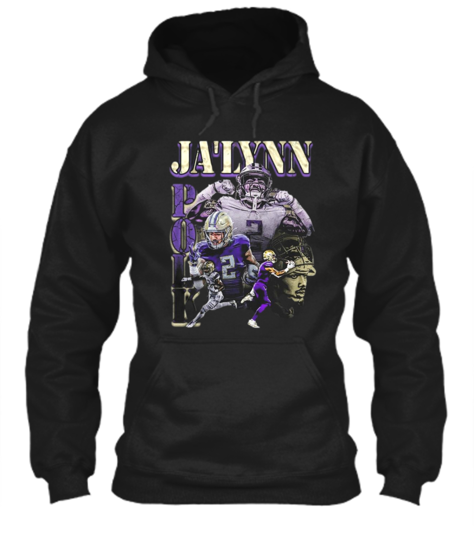 Jaylynn Polk Vintage Football Style Purple And Gold Player Collage Shirt
