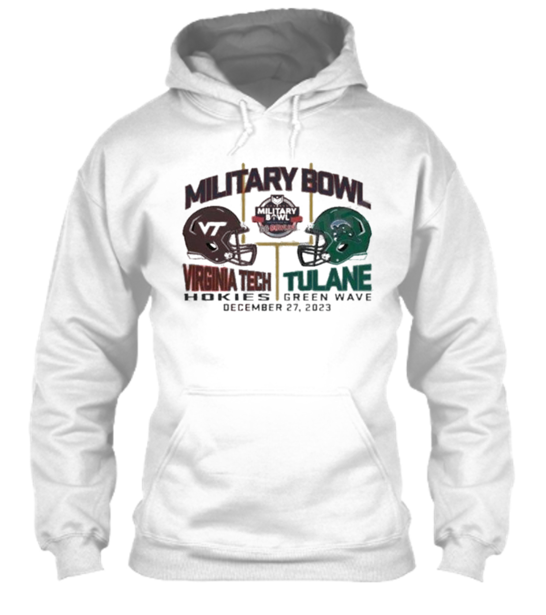 Military Bowl Virginia Tech Vs Tulane December 27 Duel Helmets College Football Game Shirt