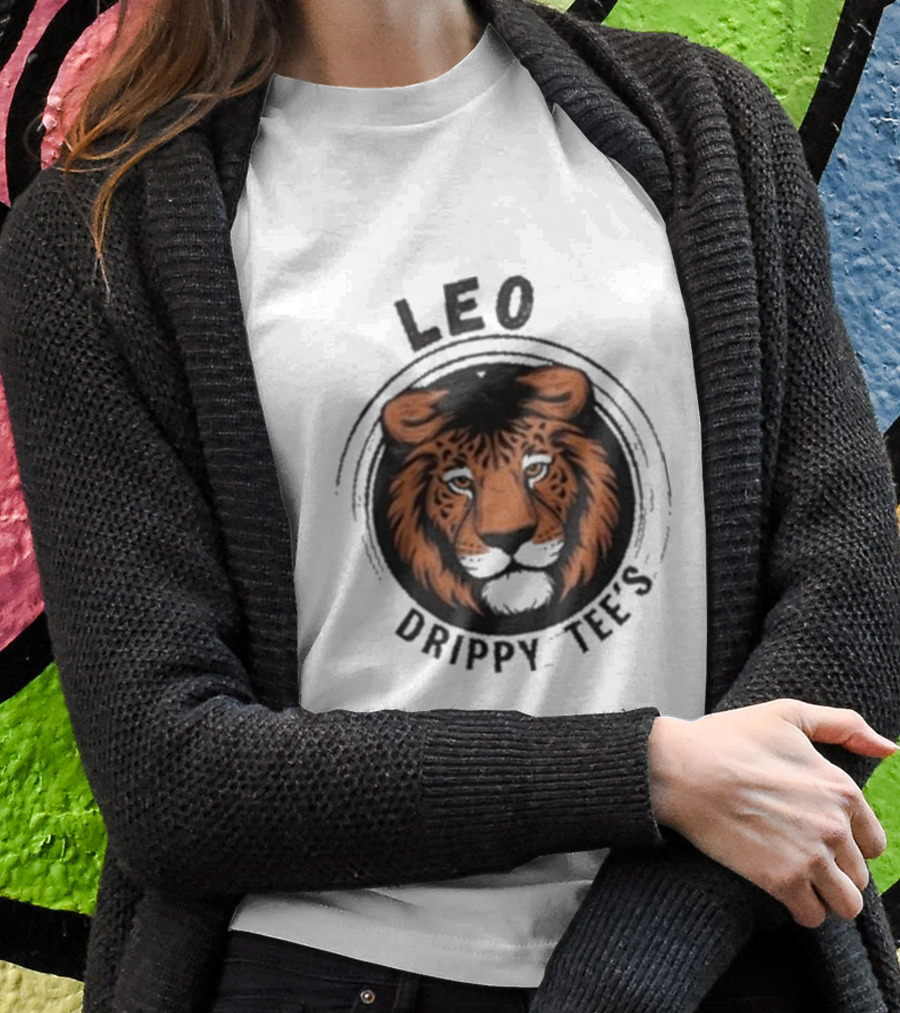 Leo Drippy Tees Fierce Lion Head Shirt