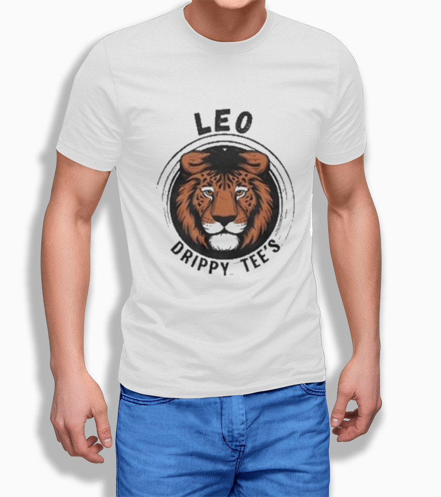 Leo Drippy Tees Fierce Lion Head Shirt