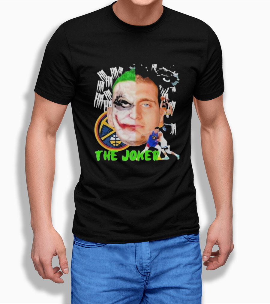 Nikola Jokic The Joker Face Featuring Denver Nuggets Basketball References Shirt