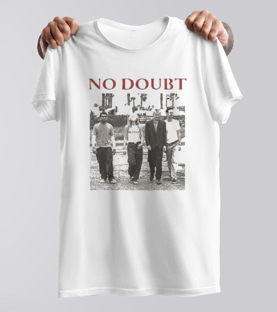No Doubt Checkerboard Design With Cartoon Character Shirt