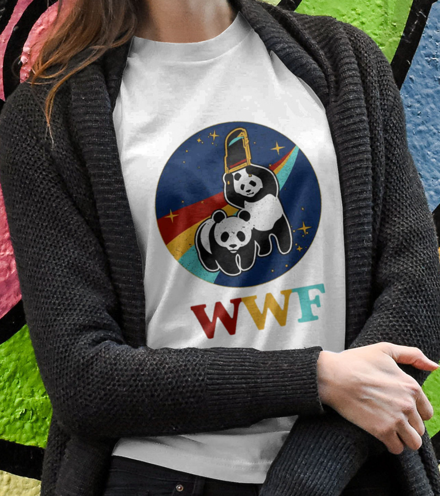 Wwf Panda Bear Wrestling Nasa Astronauts Space Shirt