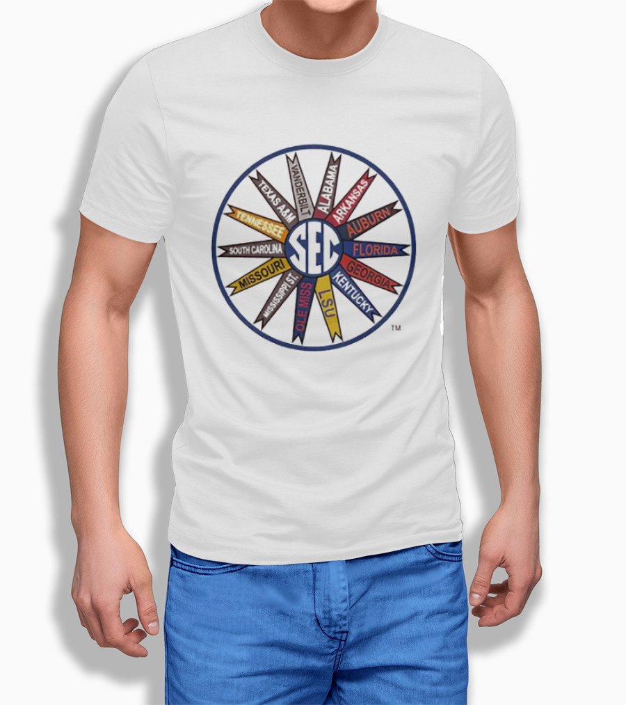 Southeastern Conference Sec Team Names Throwback Pinwheel Shirt