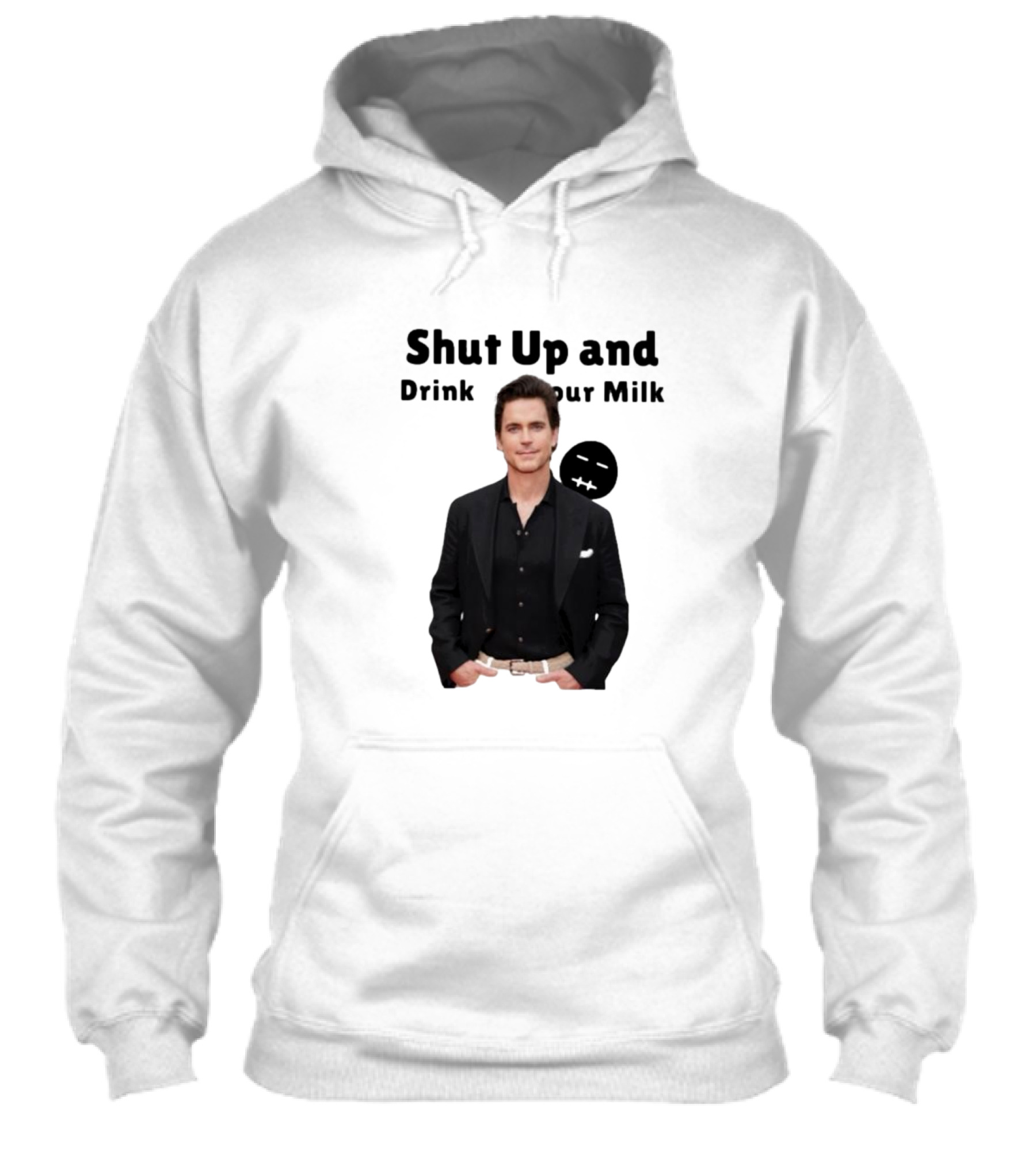 Shut Up And Drink Your Milk With Smiling Man In Black Suit Shirt